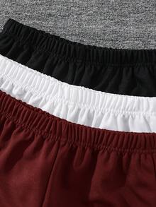SHEIN 6件套青少年男童舒适休闲金属项链装饰圆领短袖T恤和短裤两件套，高性价比，适合户外玩耍、街头摄影、派对、居家休闲。 - 紅色 - 查看 3