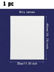 1pcs30 * 40 Solid Color Painting Canvas, Simple Multi-Purpose Painting Canvas Board Oil Painting Frame Oil Painting Cloth - White - View 7
