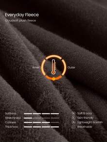 GLOWMODE Celana Kargo Lebar 32" Tinggi untuk Sehari-hari, Bahan Fleece Nyaman dan Hangat, dengan Tali Serut di Pinggang yang Dapat Diatur dan Desain Multi-Saku, Cocok untuk Pakaian Kasual Harian. - Coklat - View 6