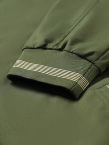 Manfinity Homme Chaqueta casual reversible de otoño para hombre - Verde militar - Ver 7