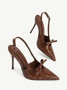 CUCCOO CHICEST Ladies' Fashion Party Pointed High Heel Pumps - Rust Brown - View 4