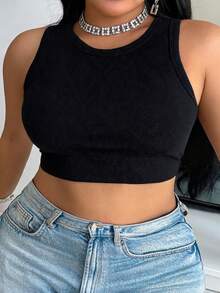 Velisys Velisys Women's Plus Size Solid Color Daily Fitness Tropical Sports Tank Top Gym Grey White Black Summer - Multicolor - View 4