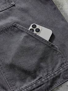 AXEPEAK Men's Washed Premium Grey Zip-Up Jacket - Grey - View 4