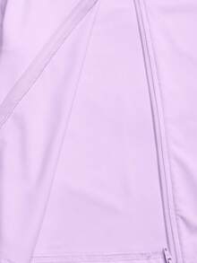 SHEIN 青少年女孩休閒長袖上衣與長褲三件套外套套裝，秋冬款 - 紫色 - 查看 8