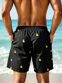 CoralVoy Celana Pendek Pantai Pria, Cocok untuk Musim Panas, Celana Renang Pria, Celana Renang Pria, Baju Renang Pria, Hawaii, Liburan - Hitam - View 2