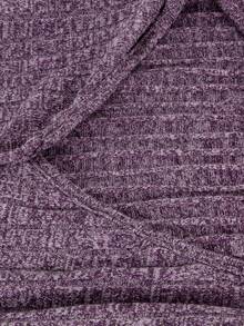SHEIN Purple Autumn And Winter Long-Sleeve Maternity Dress With Large Size, Front Button, Breastfeeding, High Waist, Slimming, Knitted Knit Fabric Fall - Purple - View 6