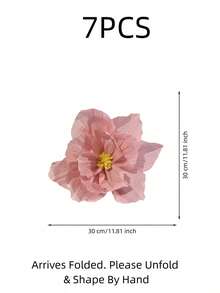 Haus Hana 7pcs 30cm Lightweight Crepe Paper Flower Wall Decor, 3D Wrinkled Paper Floral Backdrop Set, Romantic Large Artificial Flower Decorations For Wedding, Bridal Shower, Birthday Party, Living Room, Photo Booth & DIY Home Decor - View 12