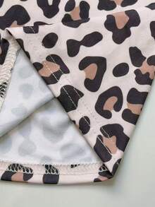 3pcs/Set Celana Pendek Sepeda Anak Perempuan Musim Semi/Panas/Gugur Kasual Modis Motif Leopard & Warna Polos, Nyaman untuk Dipakai Sehari-hari - MultiWarna - View 5