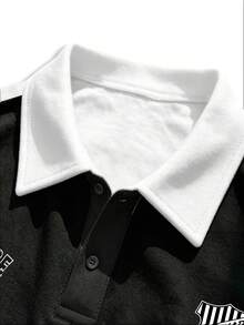 Manfinity EMRG Men's Colorblock Striped Patchwork Regular Fit Polo Shirt - Multicolor - View 5