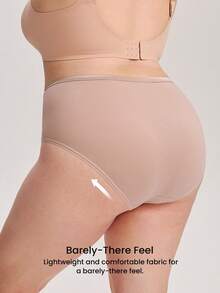 LUVLETTE Plus 3-Pack Cotton Logo High-Waist Briefs Women Underwear Panties Set-Pastel Color - Multicolor - View 2