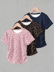 3PCS Tween Girls T-Shirts - White - View 7