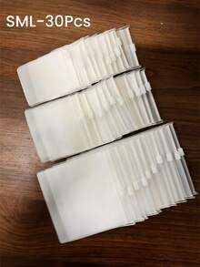 10入/30入磨砂透明PVC拉鍊珠寶收納袋，可重複密封自封塑膠袋，適用手鍊耳環戒指珠珠，防水防氧化珠寶手工飾品包裝袋 - 磨砂透明 - 查看 17