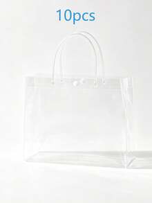 10/20/30/40/50 Kantong Kado PVC Transparan yang Dapat Digunakan Kembali dengan Pegangan - Sempurna untuk Pernikahan, Ulang Tahun & Hari Raya, Solusi Pengemasan Serbaguna - A - View 13