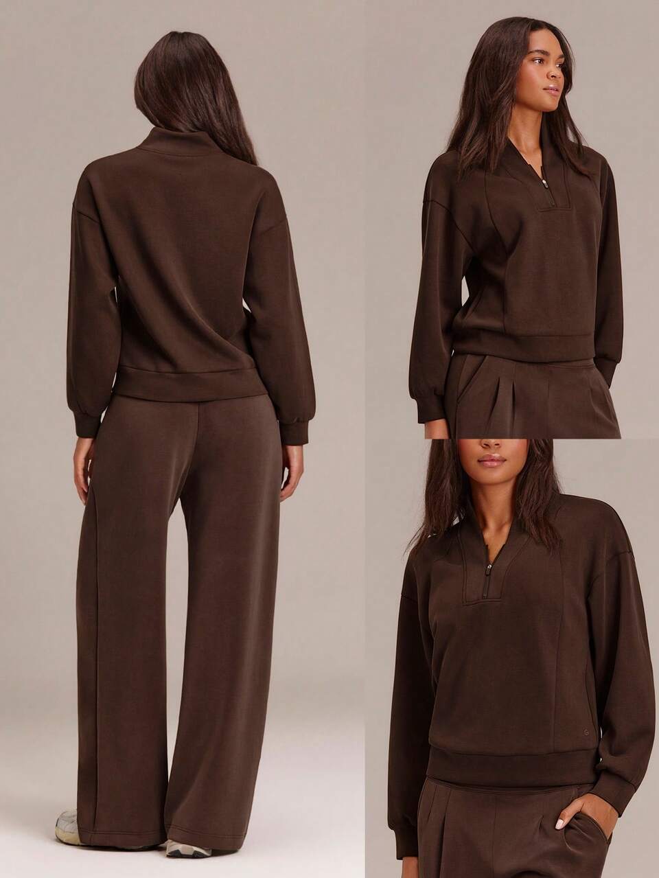 SoftCalm Modal Glow Away Loose Fit Half-Zip Pullover With Stand-Up Collar Relaxed Fit Daily Casual Summer Travel Wear
