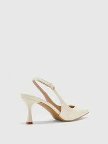 CUCCOO BIZCHIC Women's Pointed Thin Heels, High Beige Back Strap, Women ...