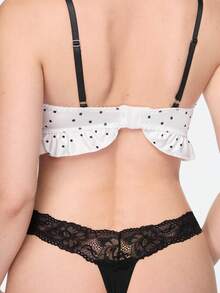 Bonmuse 1pc Women Lace Splicing Seamless Panties - Black - View 3