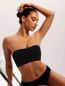 Barelissa 1 buah Bra Bandeau Kasual Tanpa Tali - Hitam - View 1
