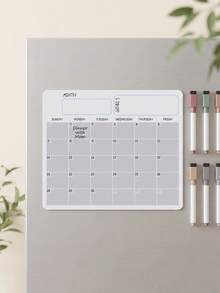 Haus Hana 1Pc/2Pcs Magnetic Fridge Monthly Calendar Board, Soft Dry Erase Rubber Magnet Material, Grid Monthly Layout Reusable Writable Planner For Refrigerator Household Schedule Reminder, Gift For Family Household Managers Holiday Present - Multicolor - View 5