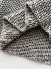 Elamini Women's Lace Patchwork Pleated Fitted Versatile Daily Casual Sweater - Grey - View 6