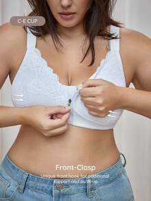 Bralution Plus Size Women's Lace Casual Everyday Bra - White - View 1