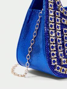SHECARRY Ladies' Fashionable Elegant Luxury Royal Blue Diamond  Handbag Evening Bag, For Party, Prom, Club, Date, Birthday, Evening, Banquet - Royal Blue - View 7