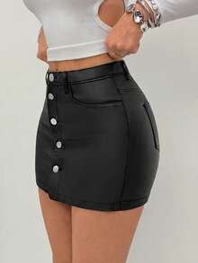 Jeanoix Women's Casual Elegant Stretch Versatile Black Shorts - Black - View 5