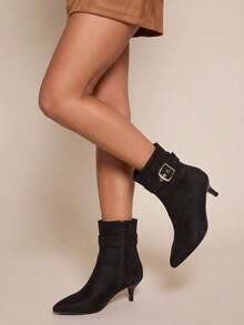 Daringsoles Ladies Comfortable Casual Stiletto Black Autumn And Winter High Heel Boots - Brown zzz - View 6