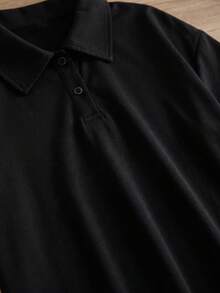 青少年女孩 Polo 領條紋刺繡圖案短袖中長洋裝，適合青少年女孩，對比色荷葉領花瓣袖印花洋裝，適合學校、戶外活動、購物，鈕扣洋裝 - 彩色 - 查看 6