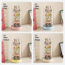 1 hộp trưng bày mô hình mini UFORU có nắp, kệ xoay nhiều tầng để bàn - 1 đế màu hồng - Xem 5