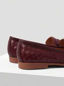 MOTF Zapatos planos casuales, cómodos y versátiles para mujer para Navidad - Burdeos - Ver 4
