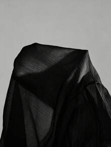 SHEIN EZwear 黑色純色音樂節度假風大尺碼女款休閒度假多層蛋糕裙，適合秋冬 - 黑色 - 查看 3