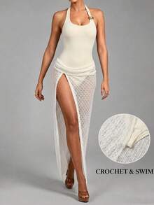 CHARMVALE Women's Elegant Sexy Beach Dress, Summer - Apricot - View 2