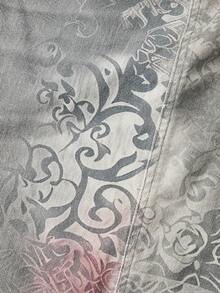 Sweetness Vintage Washed Floral Print Asymmetrical Fishtail Denim Skirt For Women - Blue - View 4
