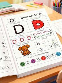 MINKOJA 48-Page ABC Letter Tracing Workbook For Kids | A-Z Alphabet Preschool & Kindergarten Practice | Fun Early Writing Book With Drawing Pages, Copybook, Magic Word, Great Gift, Playful Durable English Writing Book, Ideal Back To School - Multicolor - View 4