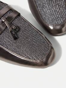 MOTF PREMIUM Zapatos planos casuales de punta redonda para mujer - Color de la pistola - Ver 5
