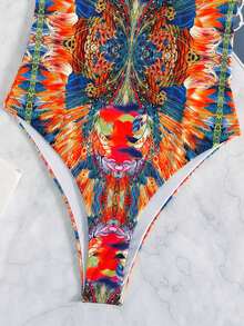 Vaytide Bañador una pieza con estampado de espalda abierta - Naranja - Ver 6