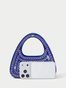 SHECARRY Ladies' Fashionable Elegant Luxury Royal Blue Diamond  Handbag Evening Bag, For Party, Prom, Club, Date, Birthday, Evening, Banquet - Royal Blue - View 6