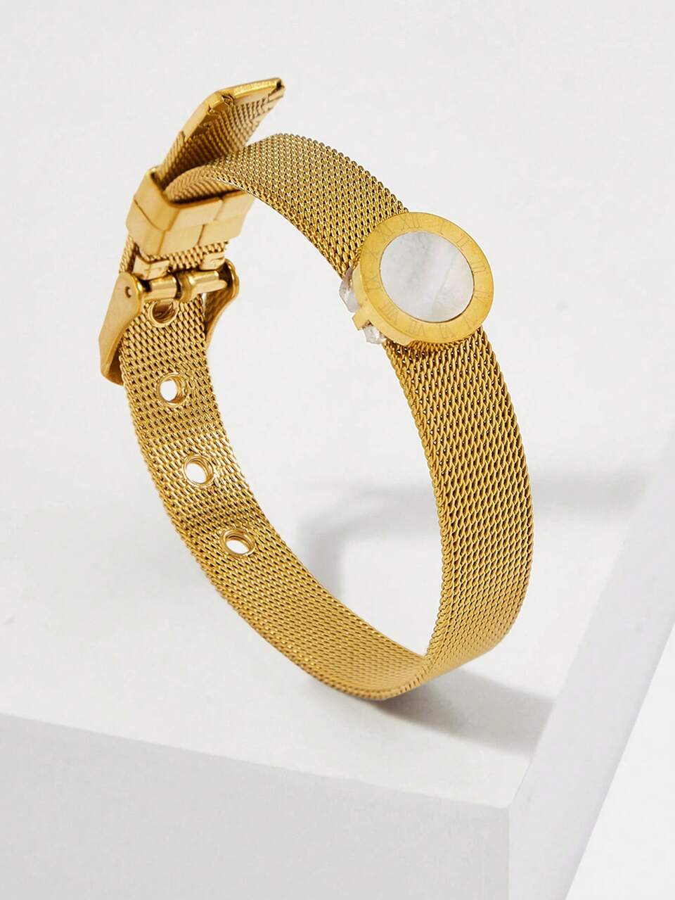 MOTF GOLD WHITE JEWEL WATCH BRACELET