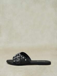 Styleloop Señoras, Uñas de Sauce, Hebillas, Zapatos Planos. - Negro - Ver 6