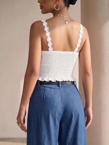 Glyssa Top de tirantes con encaje - Blanco - Ver 2