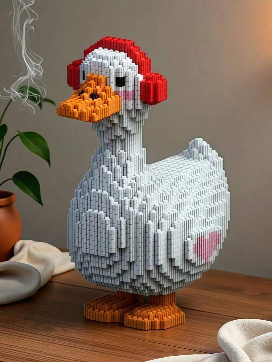 MINKOJA 3500Pcs Large White Duck Building Blocks Toy, Living Room Decor, Suitable As Holiday Gift, Birthday Gift, Friend's Gift. Additionally, Small Yellow Duck Building Blocks Are Also Available. - Multicolor - View 1