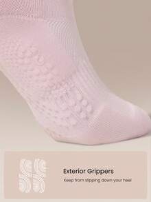 GLOWMODE Make A Move Grip Scrunch Crew Socks - White+Barely Pink+Pink - View 3