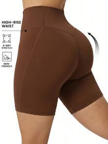 Velisys Velisys Plus Size Women's Solid Color High Waist Athletic Shorts 3 Pieces Set - Multicolor - View 5