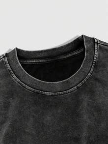 ROMWE MEN Essentials Men's Casual Minimalist Round Neck Short Sleeve T-Shirt And Drawstring Waist Pocket Shorts Set - Multicolor - View 4