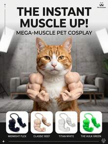 PETSIN 1PC Creative Green Giant Muscle Arm Pet Costume, 3D Printed Funny Pet Cosplay Accessory - Multicolor - View 4