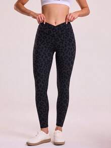 SHEIN Velisys 2 Buah Legging Olahraga Wanita - MultiWarna - View 4