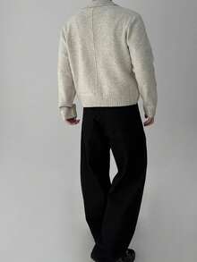 DAZY Jeans de mezclilla para hombres con diseño de hoja curva desgastada en negro - Negro - Ver 8