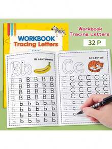 MINKOJA 1 Set Of Writing Exercise Books, Calligraphy Exercise Books For Learning Calligraphy, Pen Control Training Aids Suitable For Home And School Use, Learning Supplies, Early Education, Structured Writing, Learning Activity Books, Easy-To-Use Formats - Multicolor - View 7