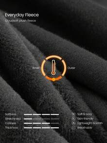 GLOWMODE 32吋高日常穿著抓絨舒適寬腿工裝褲，可調節抽繩腰頭與多口袋設計，休閒日常款 - 黑色 - 查看 6