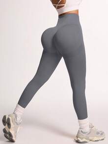 SHEIN Velisys 2件組女款高腰無縫修身瑜珈褲，親膚透氣 - 彩色 - 查看 7